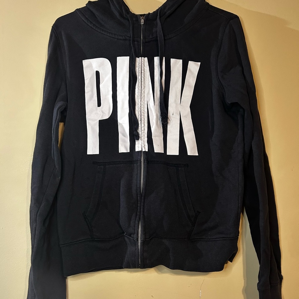Victoria's Secret Black Hoodie with White Logo